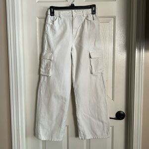 Girls white Cargo Jeans